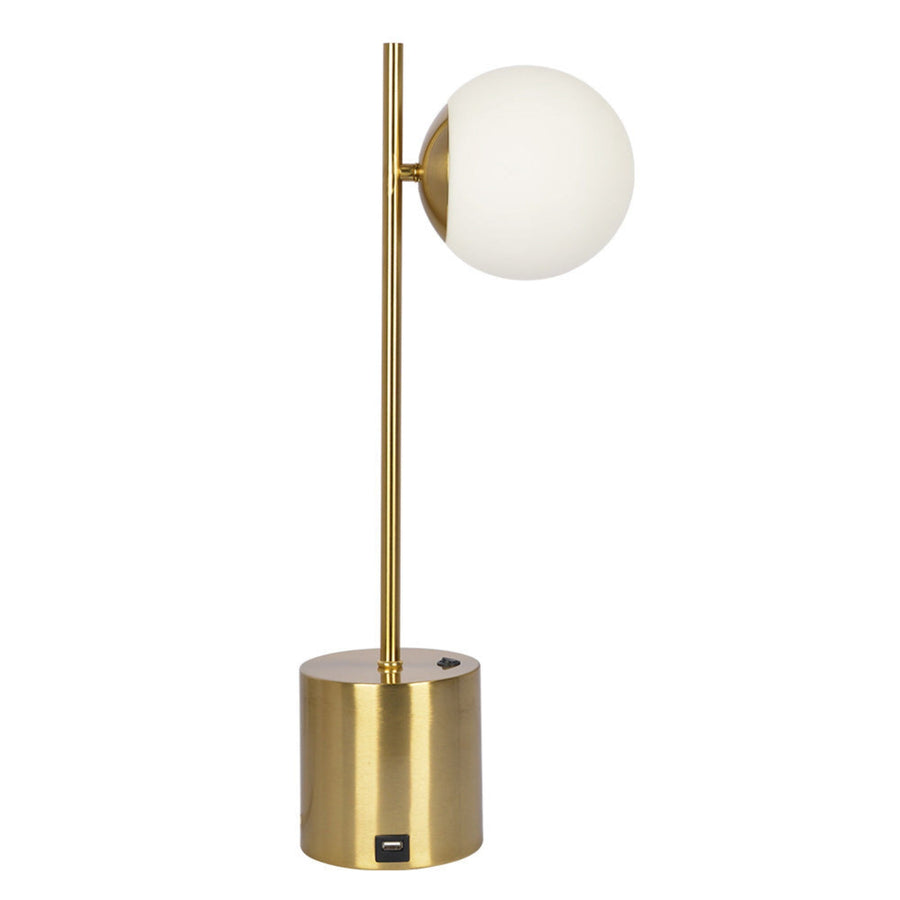 Ethereal Globe Desk Lamp — Gold & White