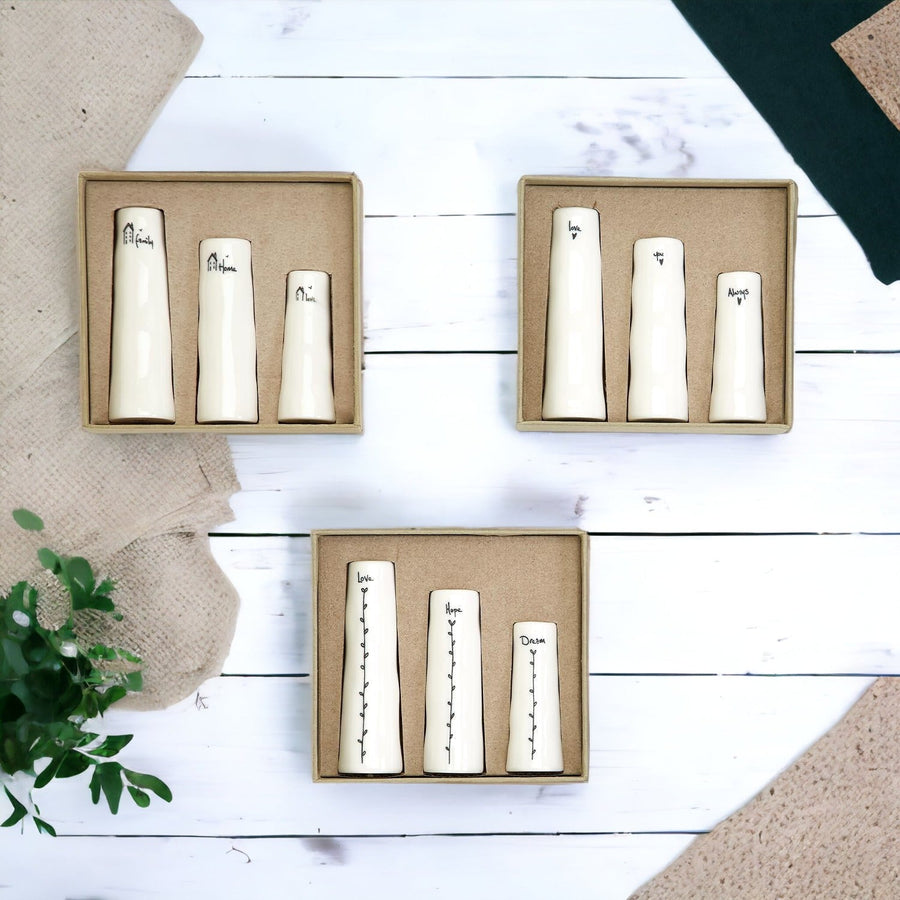 Mini Porcelain Bud Vase Gift Set — Set of 3