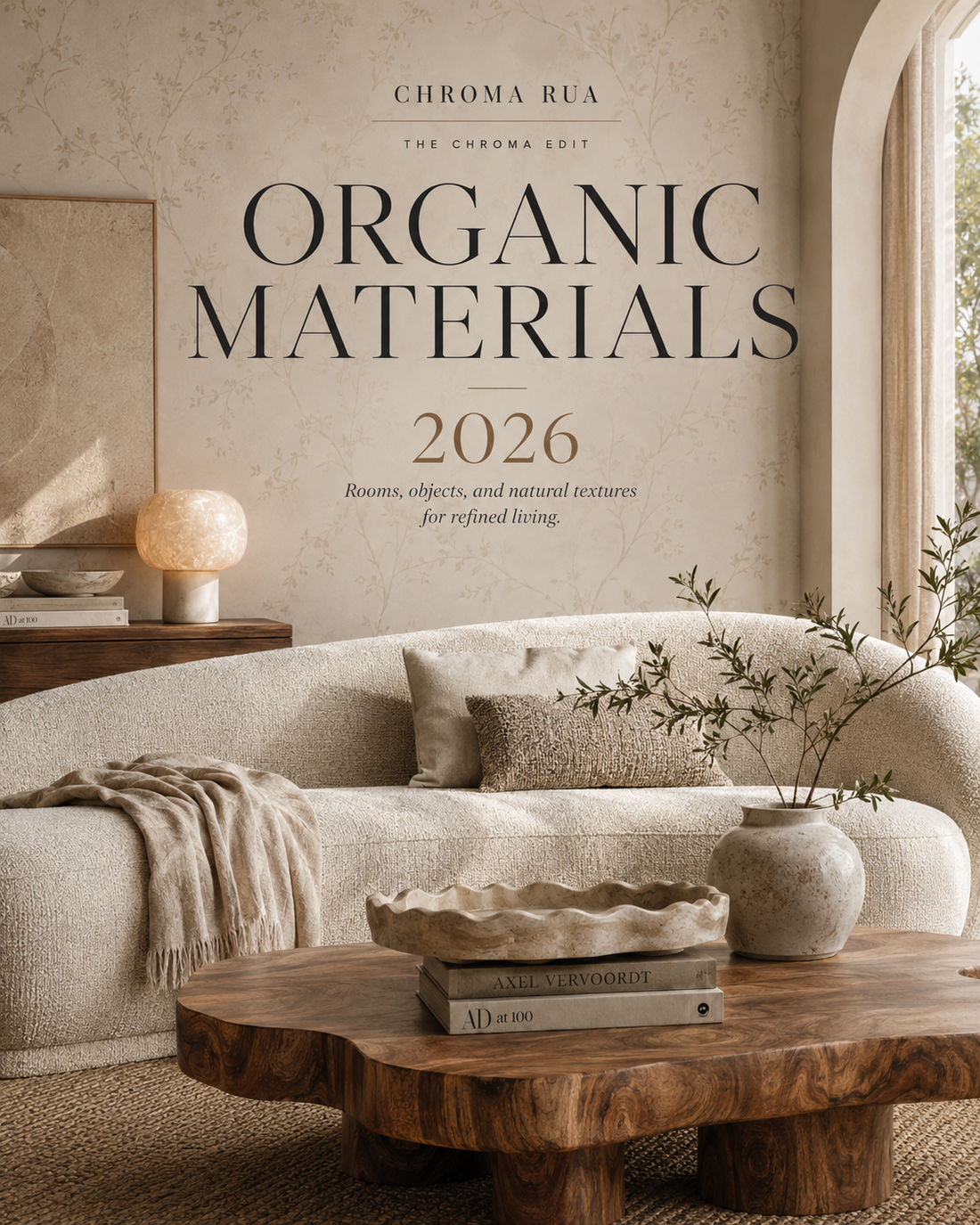 Chroma Rua Organic Materials 2026 luxury natural interiors magazine cover