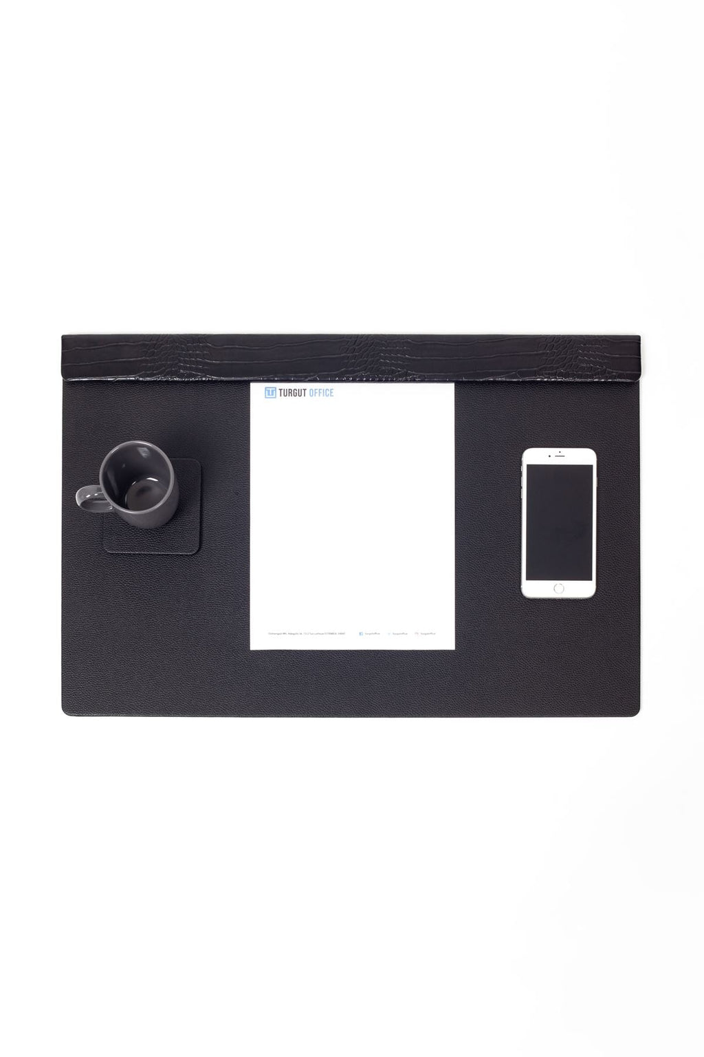Executive Embossed Faux-Leather Desk Pad — 23.6 x 15.7 in.
