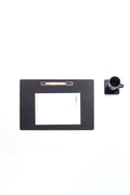 Leather Meeting Desk Black Horizontal Wooden Detailed 49x34cm