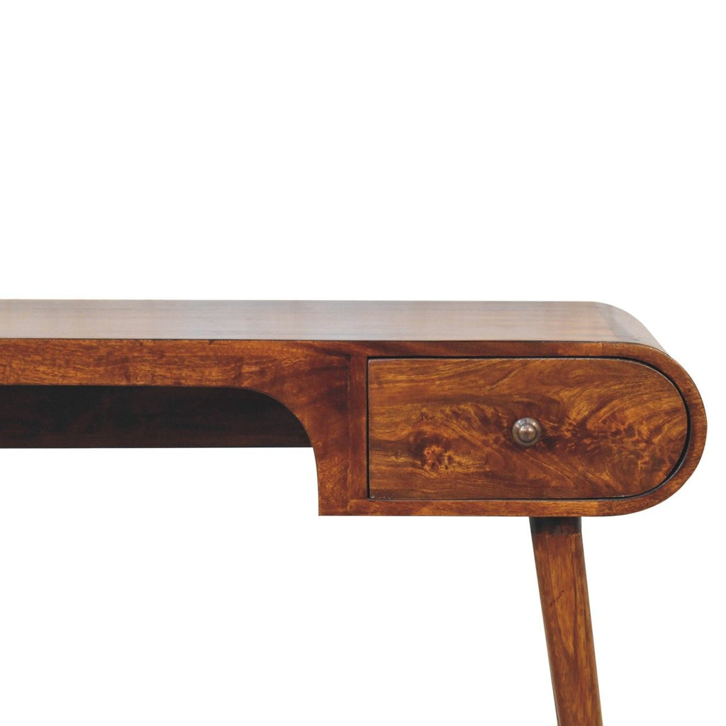 London Solid Mango Writing Desk — Dark Brown