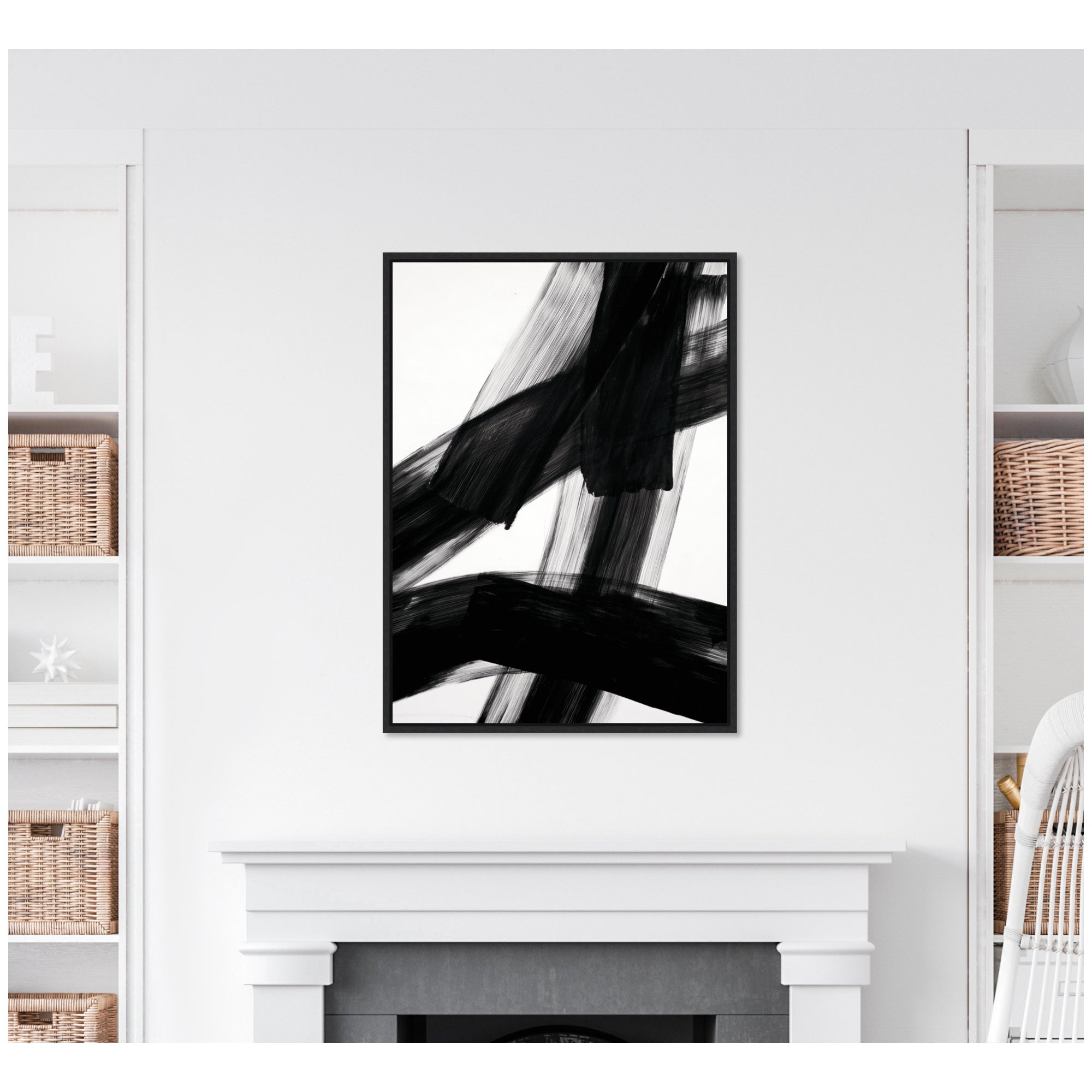 Black Mark No. 3 by Amy Lighthall Framed Canvas Wall Art Print