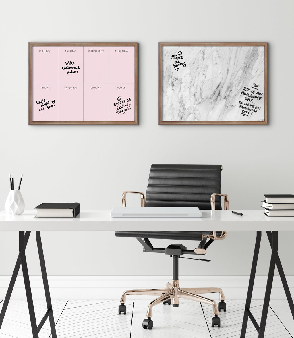 Blake This Week Pink Framed Printed Glass by The Creative Bunch Studio