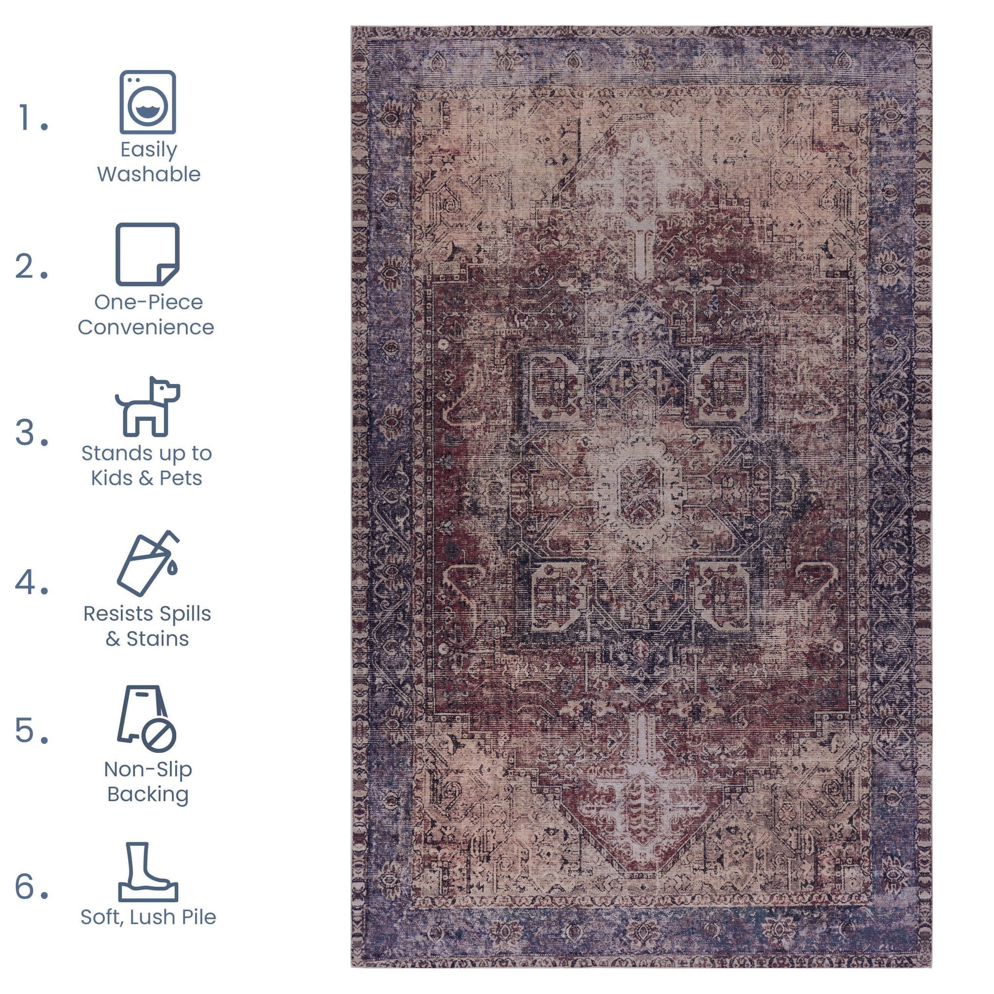 Maval Washable Runner Rug
