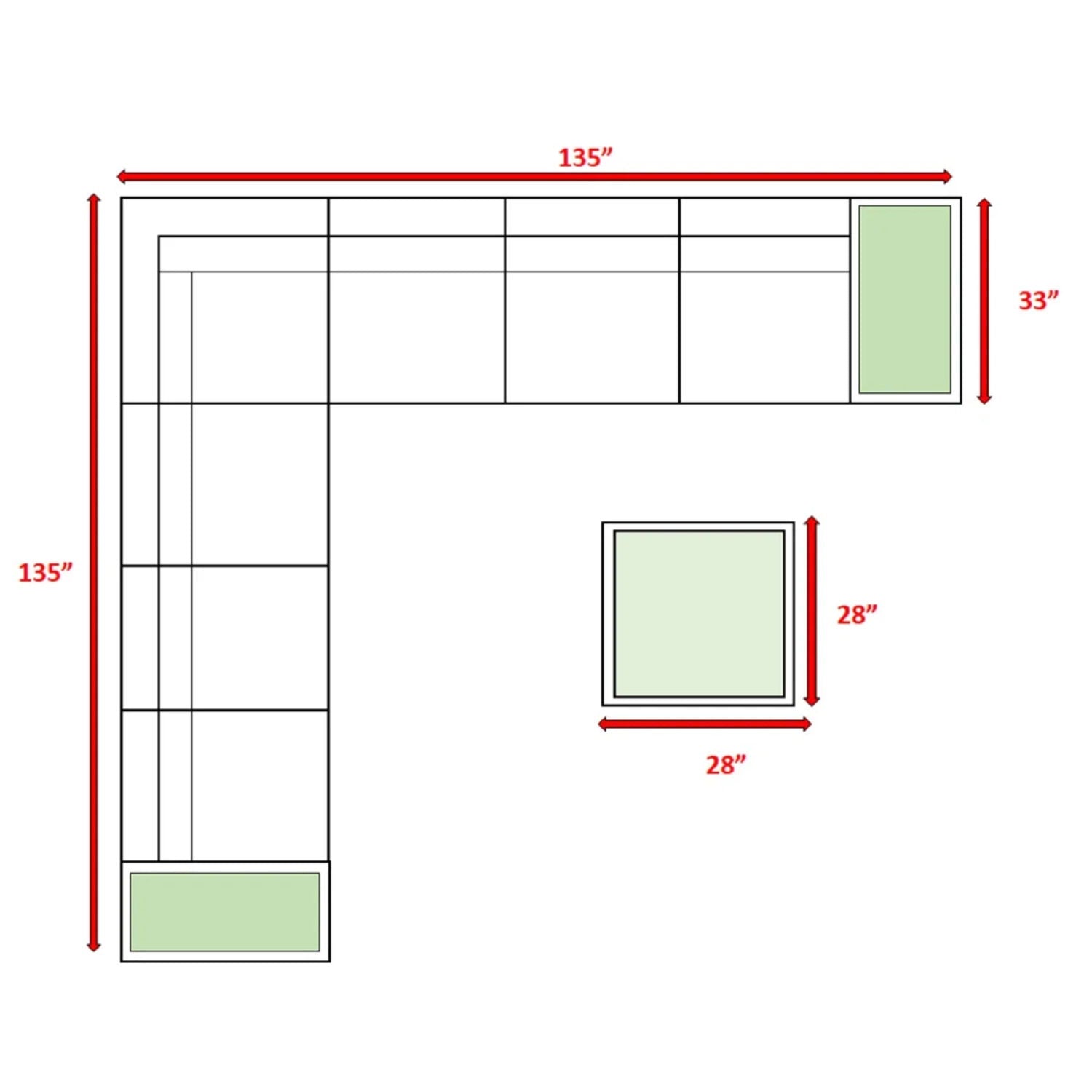 All-Weather Wicker Sectional Seating Group with Cushions