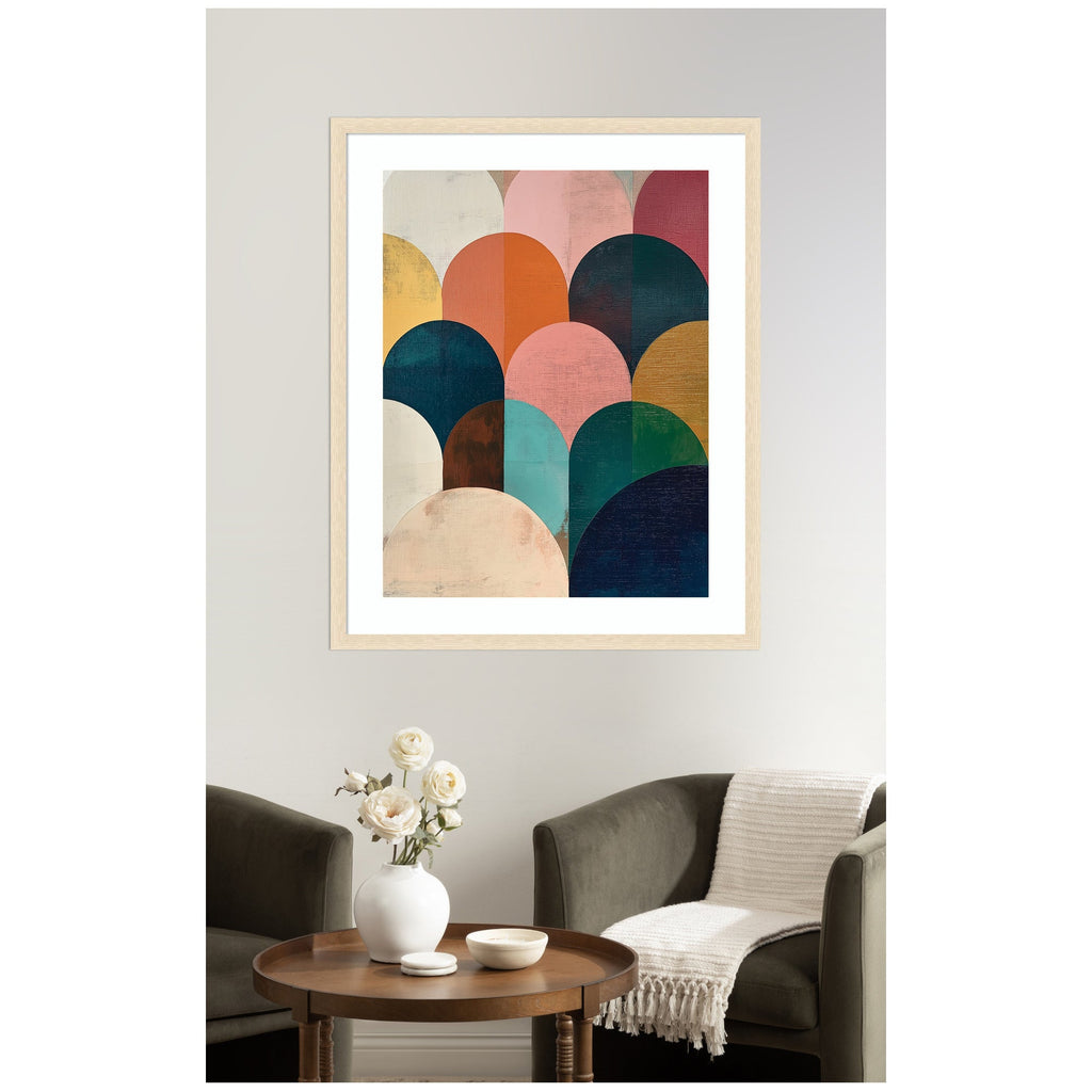 Framed Art Minimalist Geometric Abstract Jewel Tone by The Creative Bunch Studio