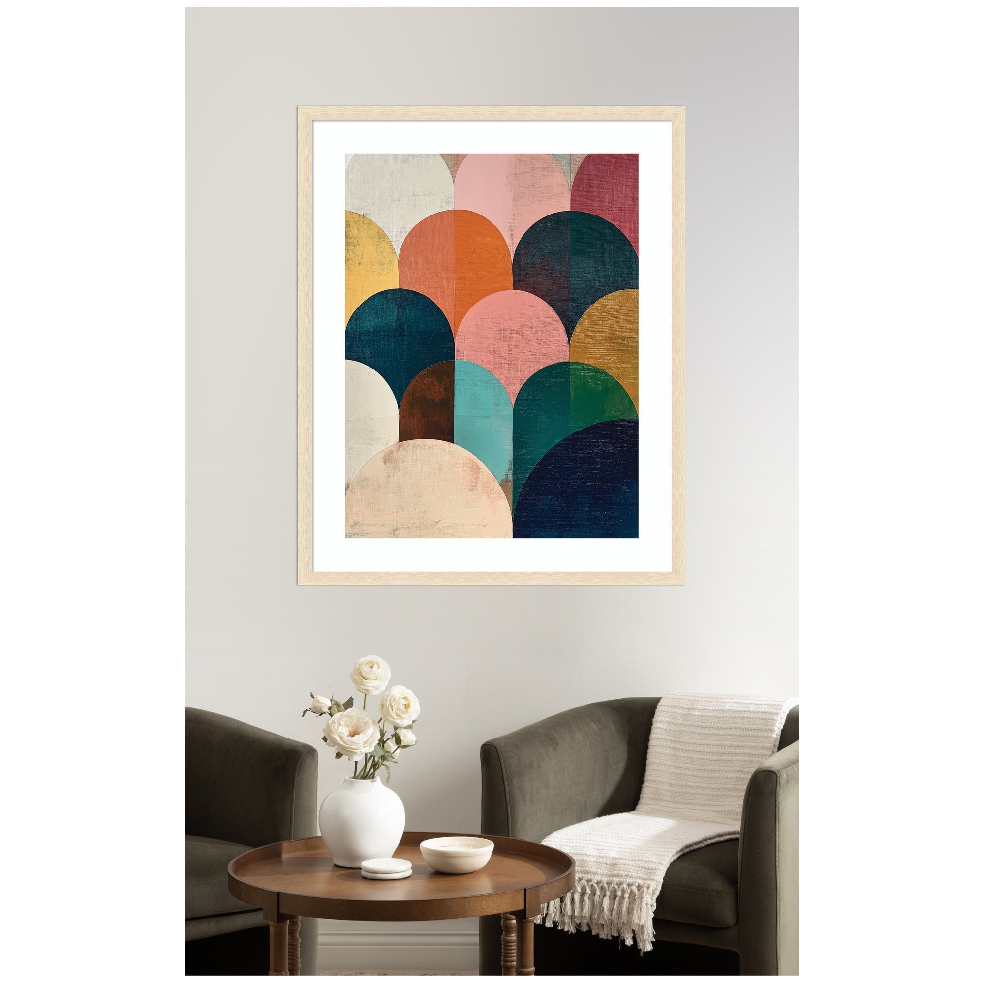 Framed Art Minimalist Geometric Abstract Jewel Tone by The Creative Bunch Studio