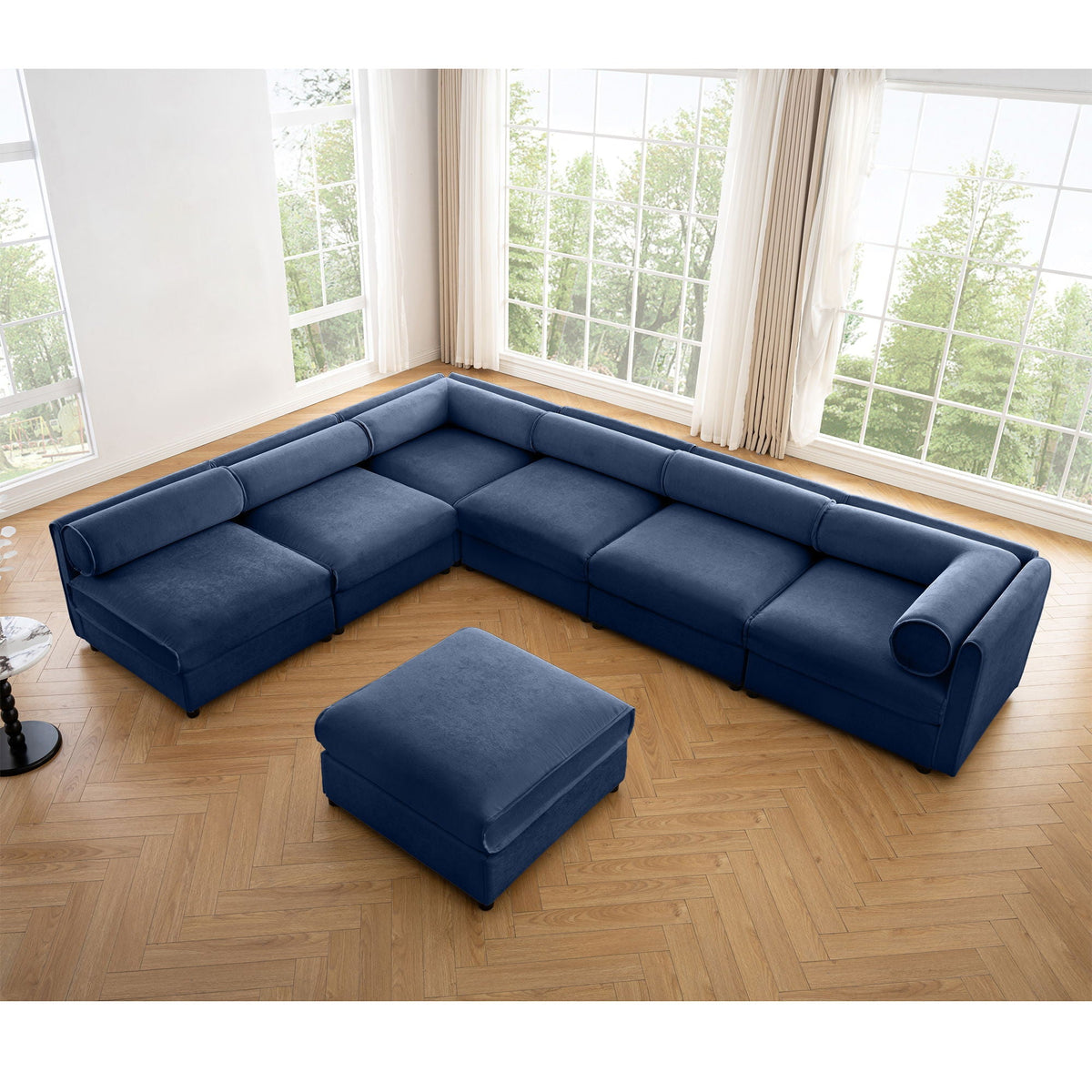 Sculptural Modular Sectional Sofa with Storage