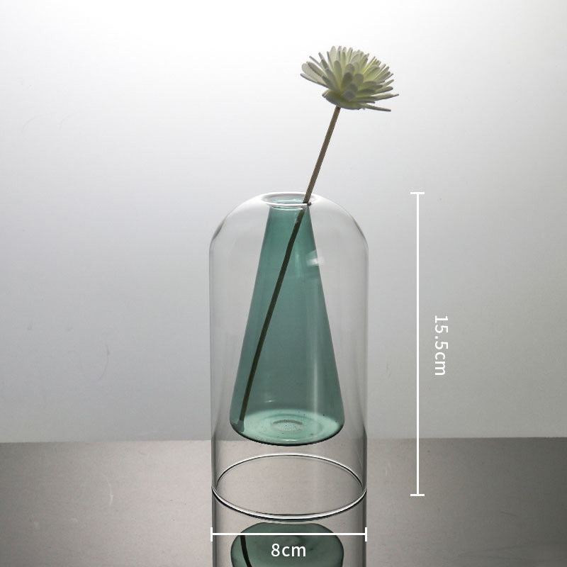 Double-Glass Decorative Vase
