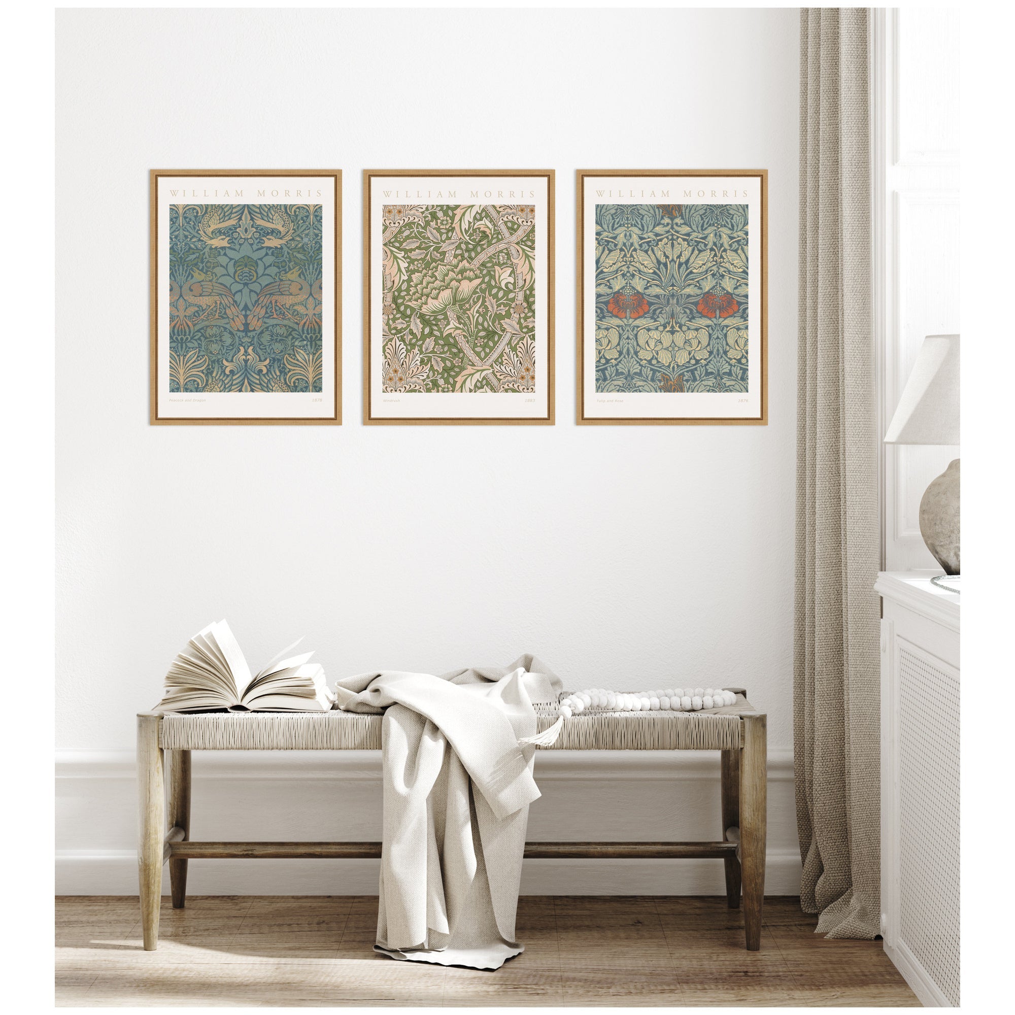 Sylvie William Morris Posters - 3 Piece Framed Canvas Art Set by The Art Institute of Chicago