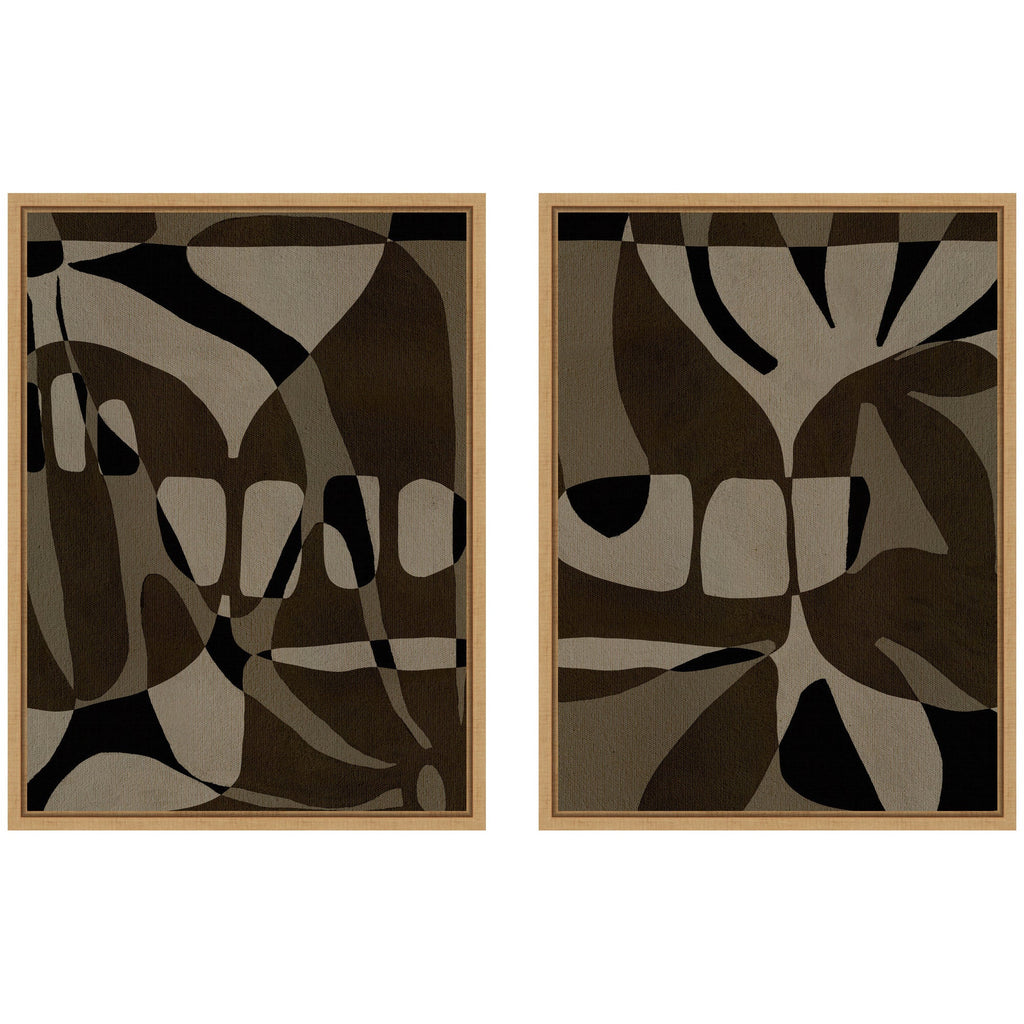 Sylvie Contour 1 and 2 Framed Canvas Art Set by Shatha Al Dafai