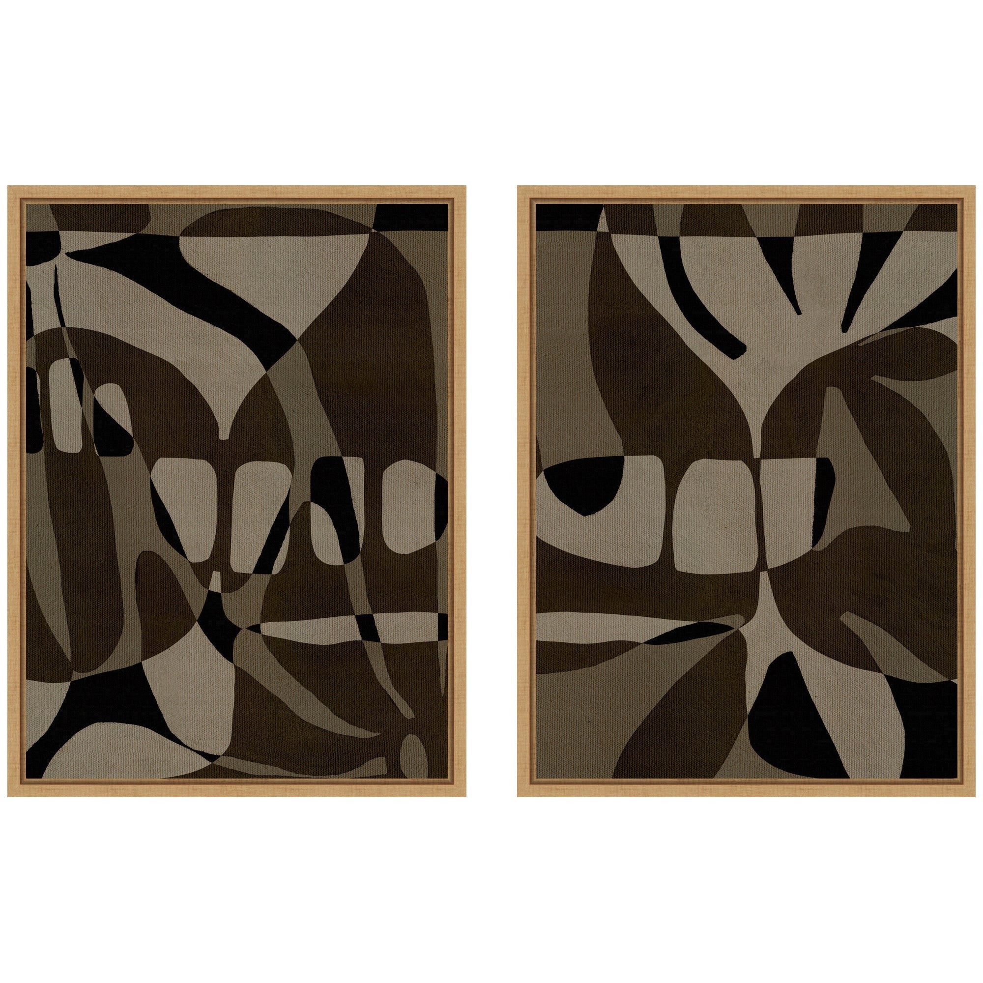 Sylvie Contour 1 and 2 Framed Canvas Art Set by Shatha Al Dafai