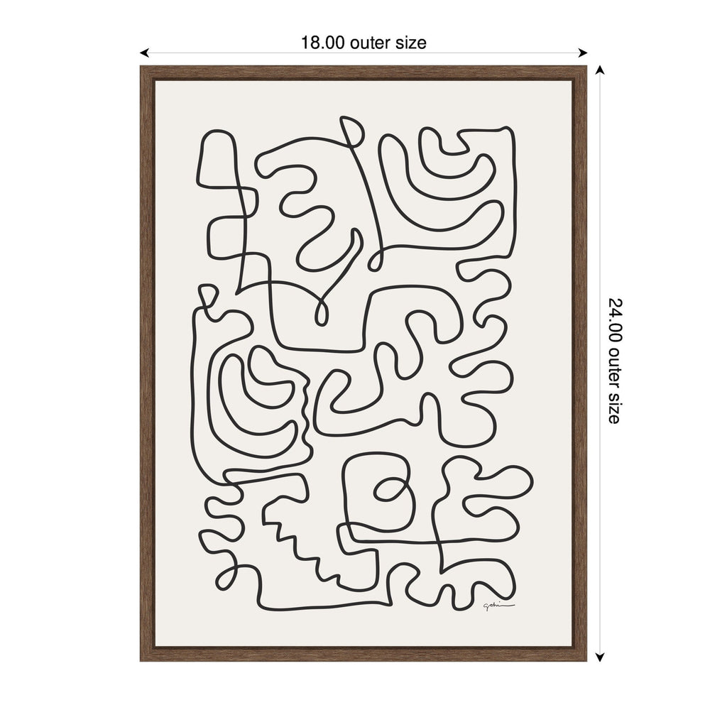 Connected Lines by Gabrielly Guedes Framed Canvas Wall Art Print