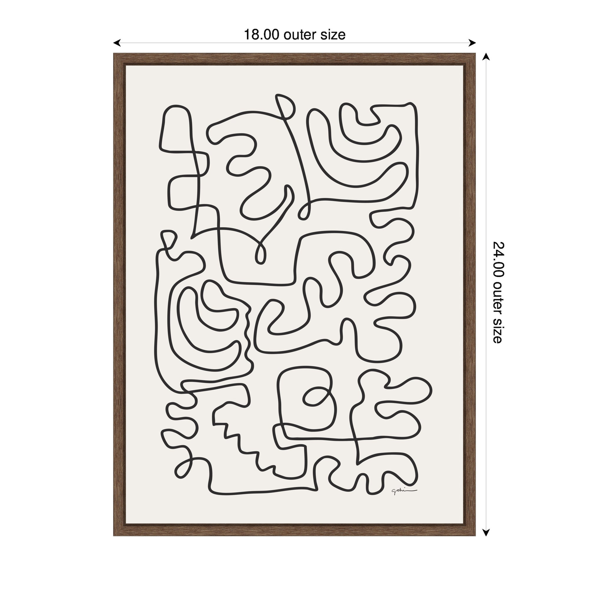 Connected Lines by Gabrielly Guedes Framed Canvas Wall Art Print