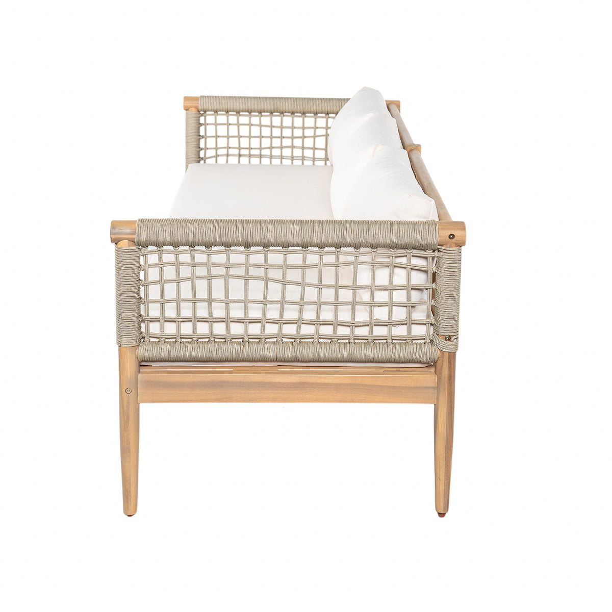 Acacia & Rope Outdoor Sofa — Taupe