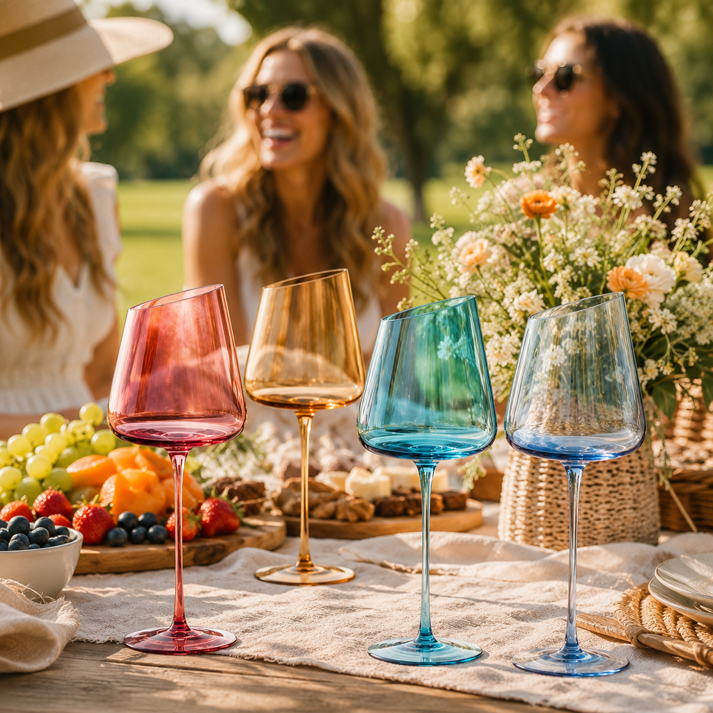 Tonal Stemmed Wine Glassware, Set of 4