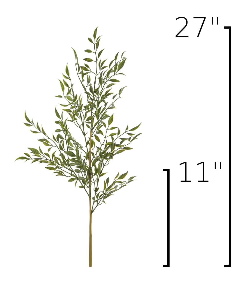 27" Faux Mini Bamboo Leaf Stem