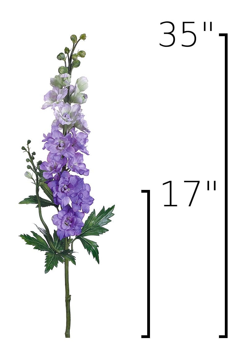 35" Faux Light Purple Delphinium Stem