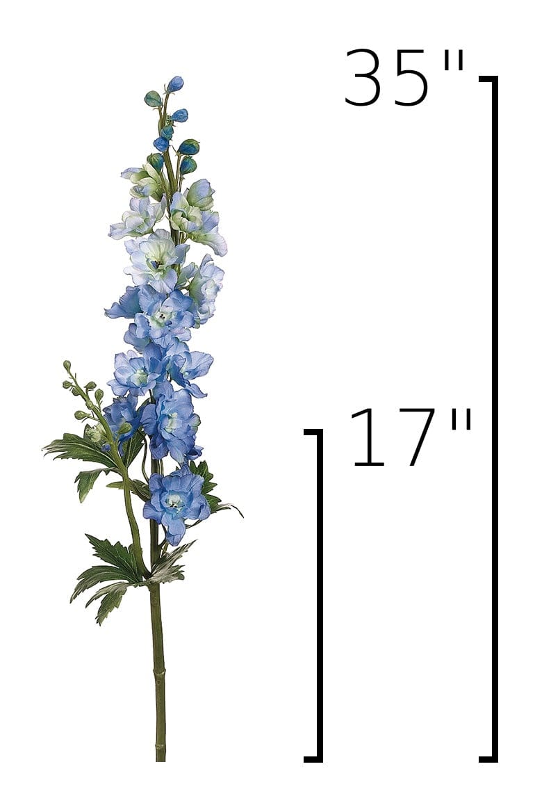 35" Faux Light Blue Delphinium Stem