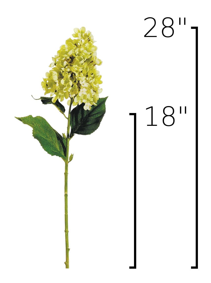 28" Faux Cone Hydrangea Stem Green