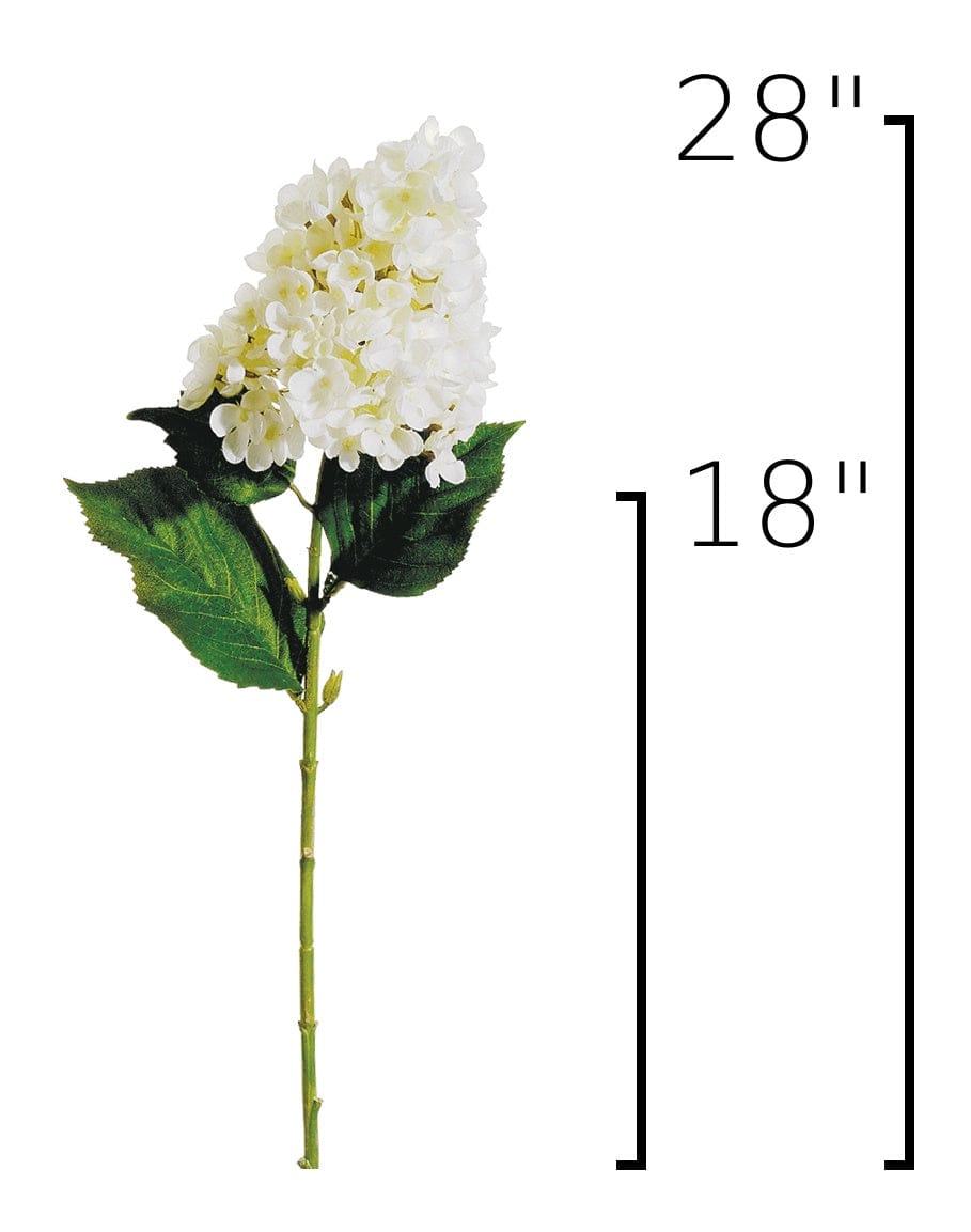 28" Faux Cone Hydrangea Stem White