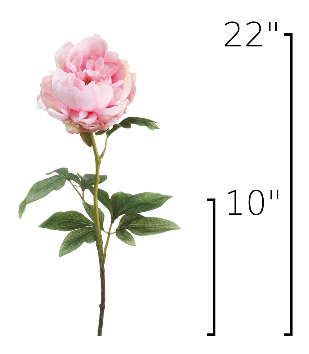 22" Faux Pink Peony Stem