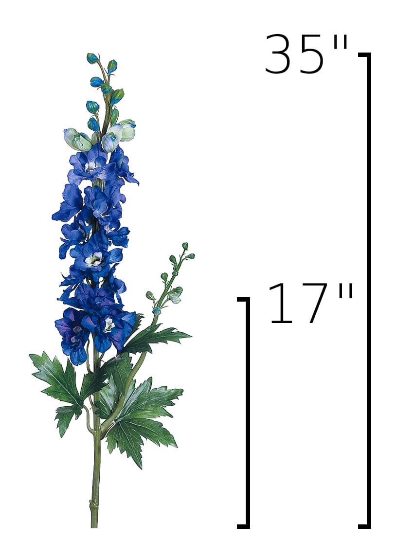 35" Faux Blue Violet Delphinium Stem