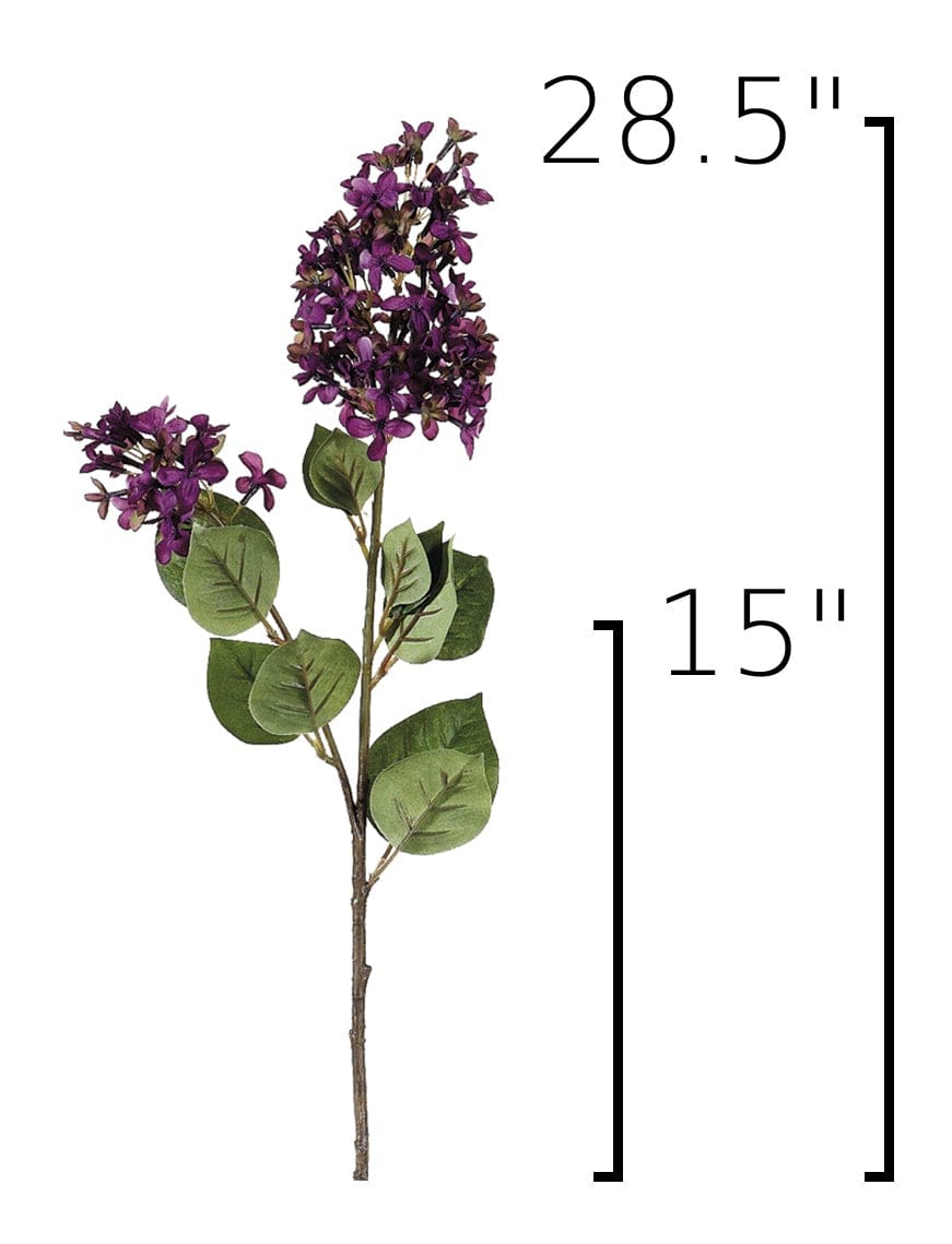 28.5" Faux Dark Purple English Lilac Stem