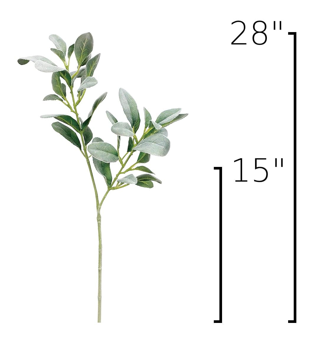 28" Faux Lambs Ear Leaf Stem