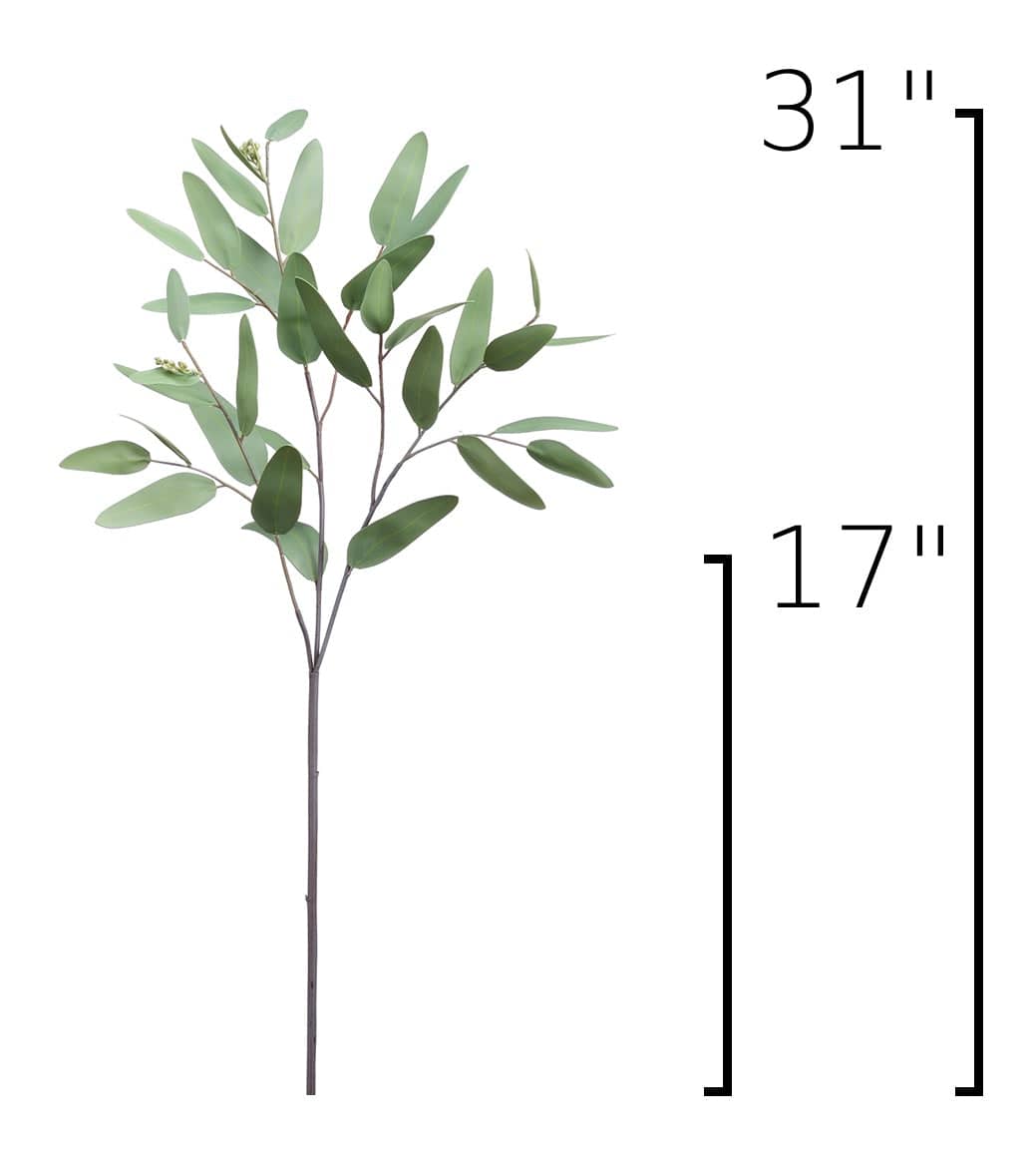 31" Faux Eucalyptus Leaf Stem