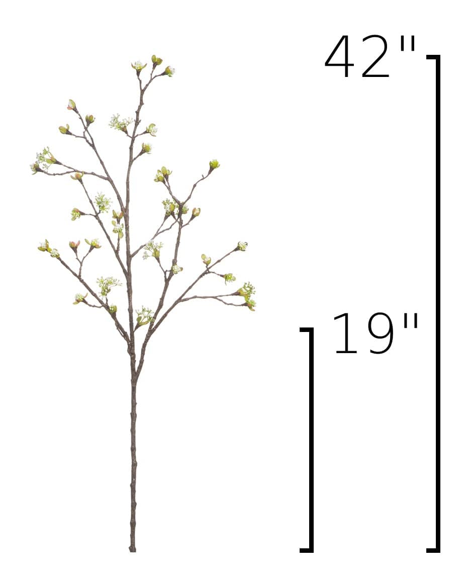 42" Faux Budding Blossom Branch Stem