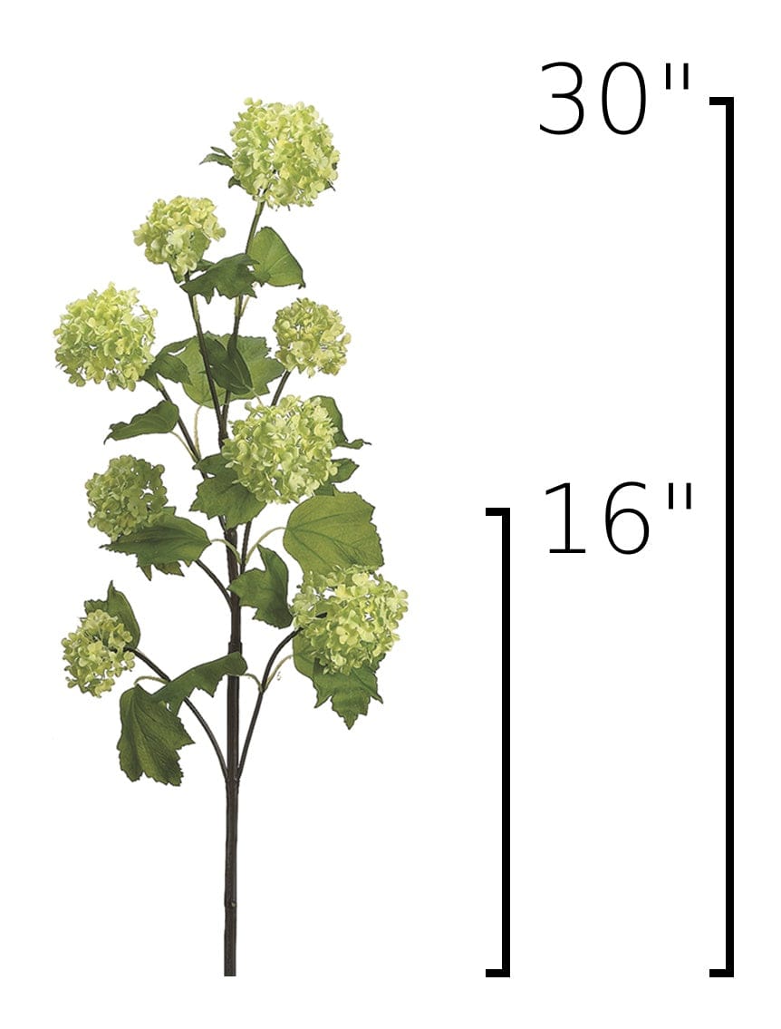 30" Faux Green Snowball Hydrangea Stem