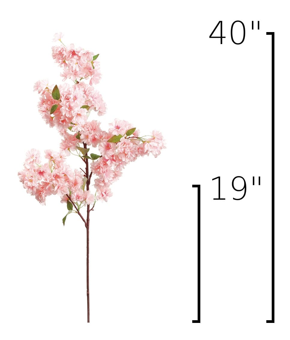 40" Faux Cherry Blossom Branch Stem Pink