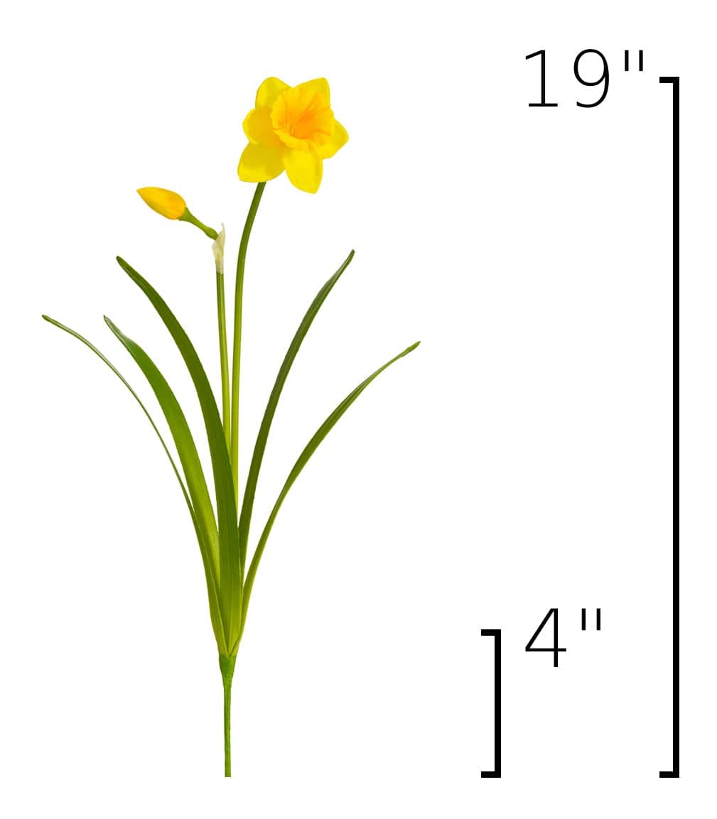19" Faux Yellow Daffodil Spray Stem