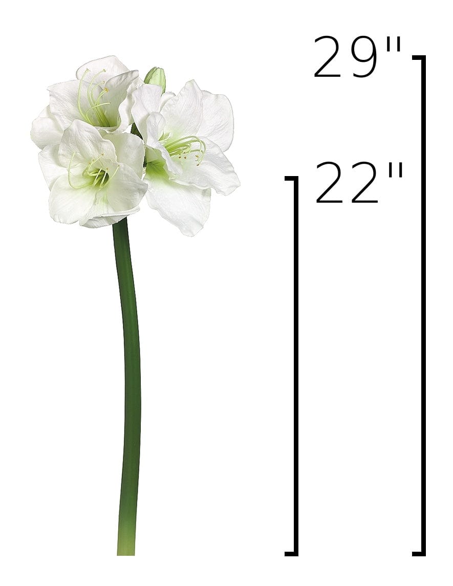 29" Faux White Amaryllis Stem