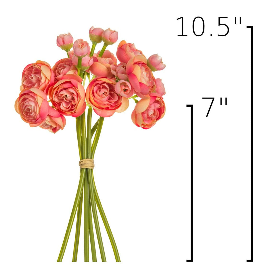 10.5" Faux Light Pink Ranunculus Stem Bundle