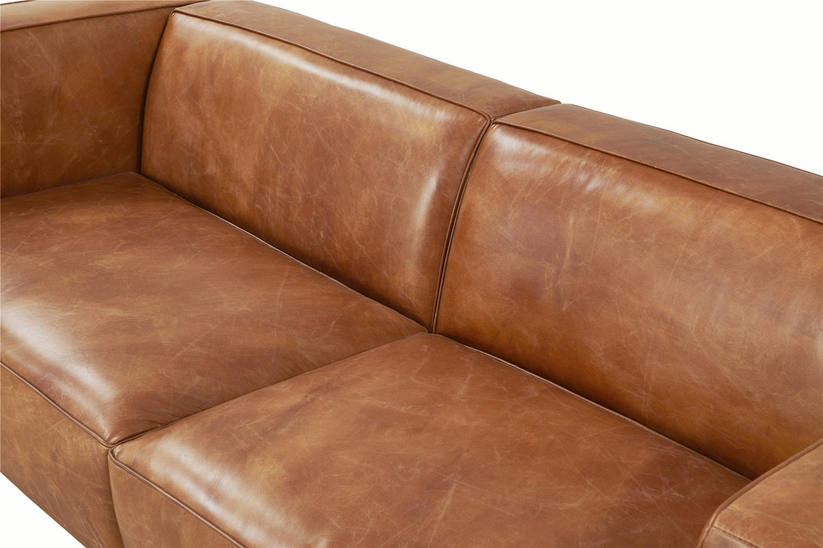 Henry Industrial Modern Leather Sofa (2 Colors Available)