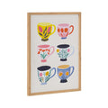 Gallery Botanical Coffee Shop Tea Cups Print by The Creative Bunch Studio
