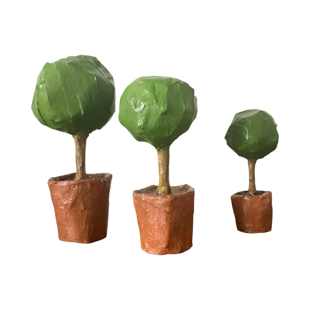 Dana Gibson Three Papier-Mâché Topiaries