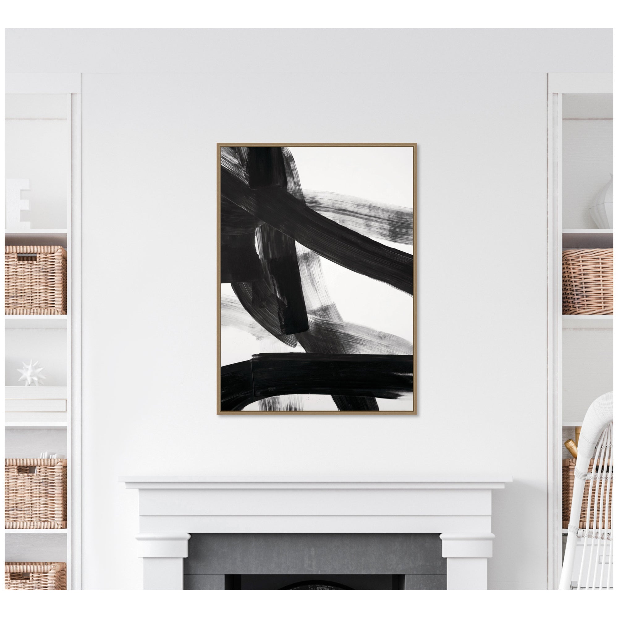 Black Mark No. 1 by Amy Lighthall Framed Canvas Wall Art Print