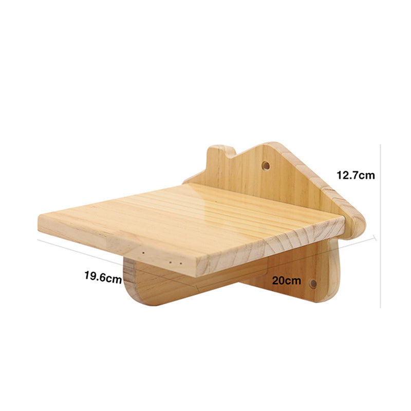 Solid Pine Wall-Mounted Cat Climbing System