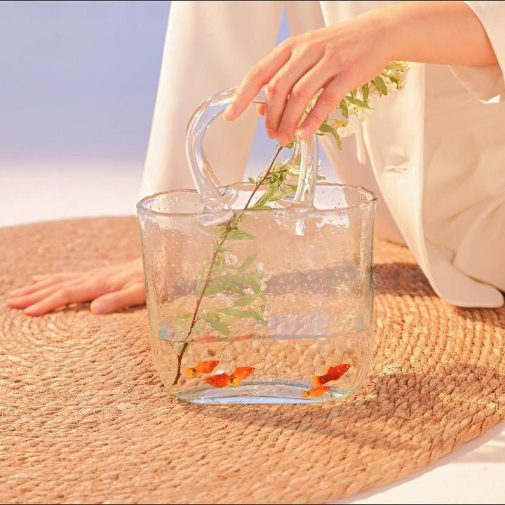 Sculptural Glass Bag Vase