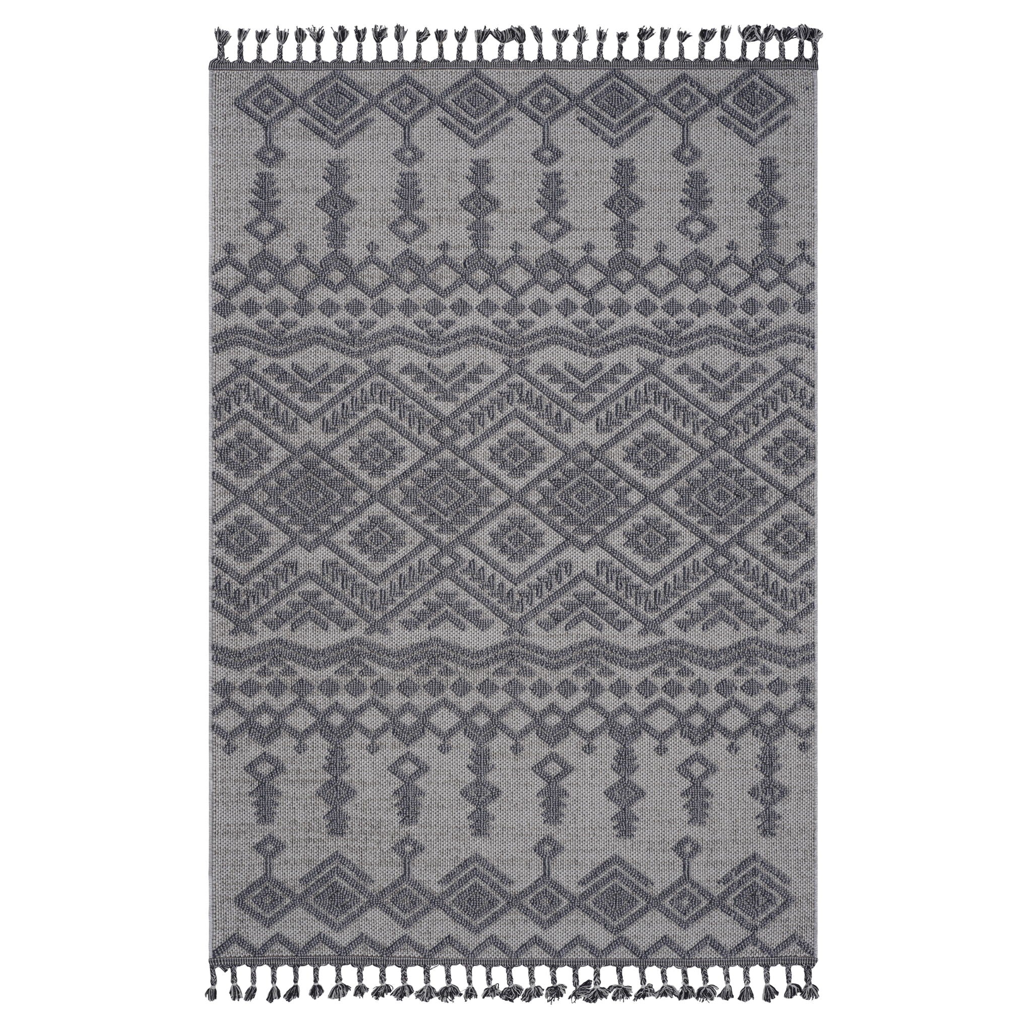Guros 6' x 9' Traditional Indoor/Outdoor Area Rug - White/Gray