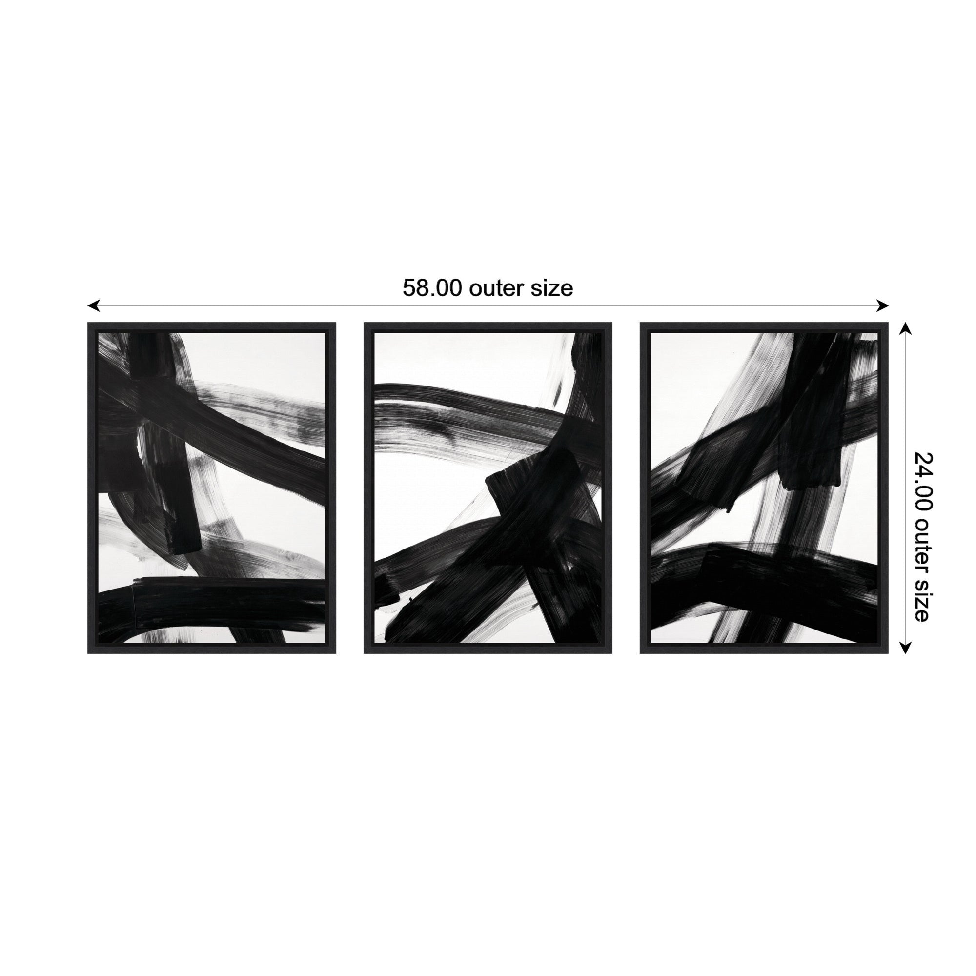 Black Mark No. 1, No. 2, & No. 3 3 Piece Framed Canvas Wall Art Set by Amy Lighthall