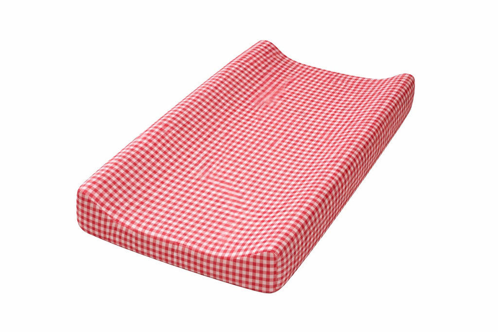 Red Gingaham Changing Pad Cover