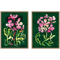 Twisting Blooms & Groovy Flowers 2 Piece Framed Canvas Wall Art Set by Lucia Gianello