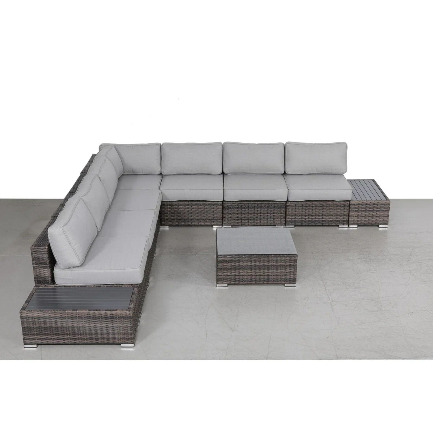 All-Weather Wicker Sectional Seating Group with Cushions