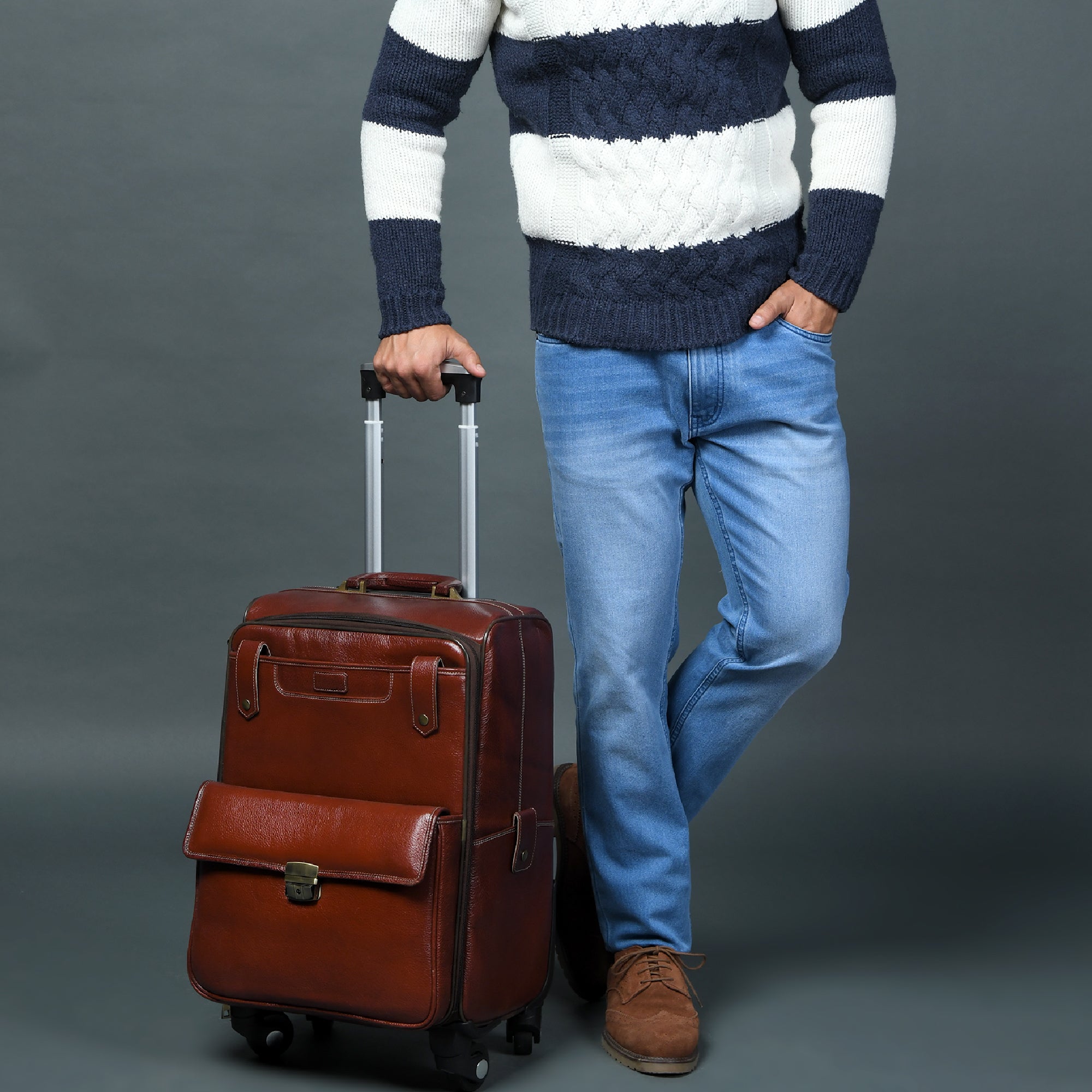 Buffalo Leather Carry-On Trolley