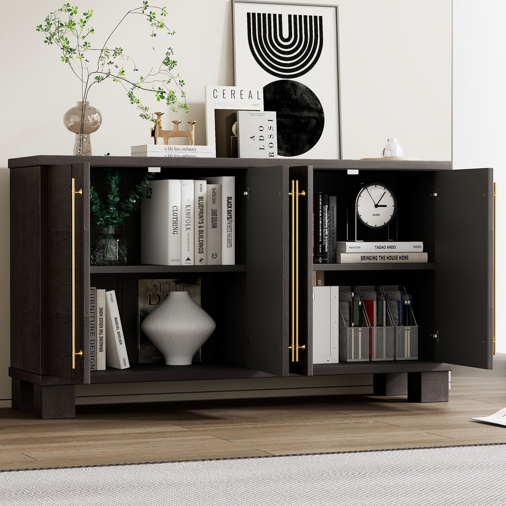 Modern Wood Sideboard with Adjustable Shelves